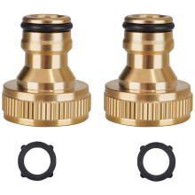 Brass Hose tap Connector, 3/4 inch Female tap Connector, Threaded tap Adapter Quick Coupling - for Home Garden Hose Component Connections.
