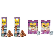 Zero In AMZ031 Cedarwood Balls 20 pack x2, multicolour & Moth Balls 10 Pack x2