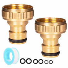 Brass Outside Tap Hose Connector 26mm / 1 inch G 3/4" Outdoor Garden Hose Tap Connector, Brass Threaded Tap Connectors for Hose Pipe to Tap Adapter H