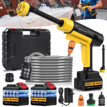Cordless Pressure Washer, 130 Bar/1885PSI Portable Power Washer, Cordless Power Washer with 2 Battery&6-in-1 Nozzle, Battery Pressure Washers with 5M