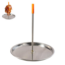 BBQ Vertical Skewer, Stainless Steel Barbecue Spit Skewer Grill, Chicken Rack Roaster, Vertical Grilling Rack Meat Spit for Steak, Chicken, Fish, Tur