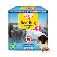 Zero In Bed Bug Interceptor Traps – 4 Pack, Chemical-Free Bed Bug Traps for Early Detection & Home Protection, Poison-Free, Sustainable