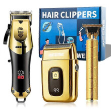 (one-size)1pc/3pcs Professional Men's Grooming Kit, Electric Shaver & Trimmer Set, Built-In Battery, USB Charging, Includes Combs & Brushes, Ideal Gif
