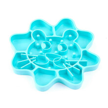 (Blue) Fun Slow Feeder Dog Bowl Anti-Gulping Dog Slow Feeder Stop Bloat Water BowlDurable Preventing Choking Dogs Bowl Yellow