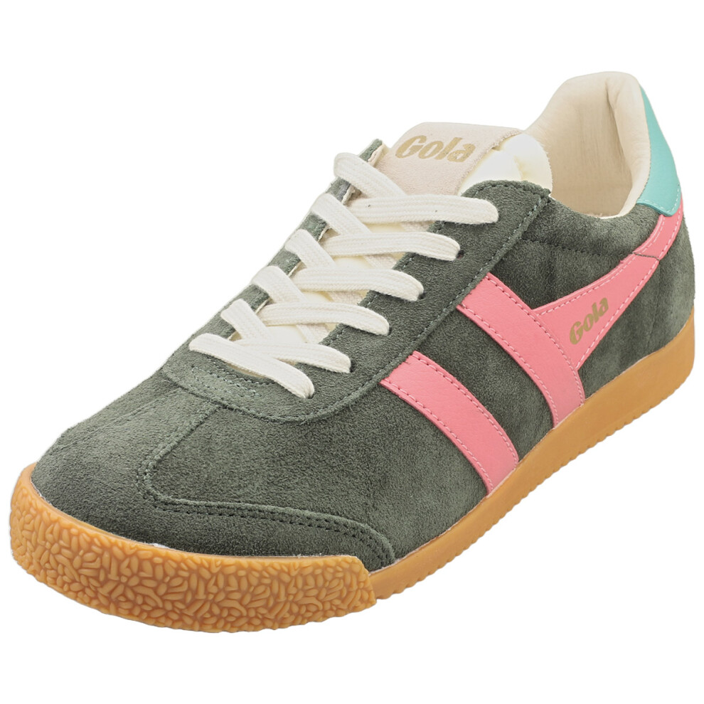 Gola (5) Elan Womens Fashion Trainers In Khaki Bubble Gum Pink