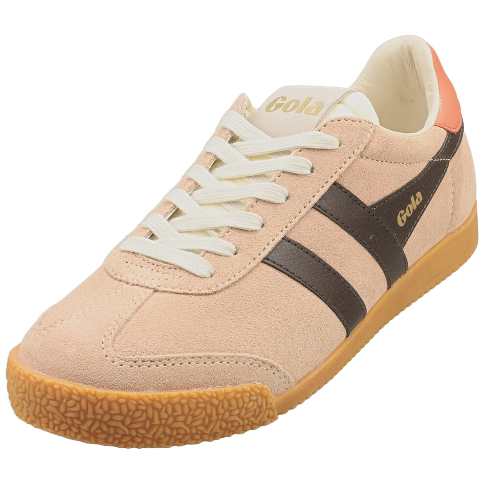 Gola (6) Elan Womens Fashion Trainers In Cameo Mocha Hot Coral Orange