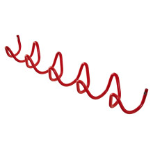Wandhaken met metalen golvend patroon, 5 haken en-Rood