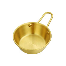 (golden) Cooking Snack Seasoning Bowl With Handle, Golden Rice Bowl, Hot And Cold Wine Bowl, Stainless Steel Rice Wine Bowl