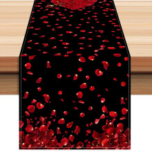 (color) Valentine's Day Flower Table Flag Holiday Party Kitchen Living Room Decorative Tablecloth Linen Printing Tea Table Cloth