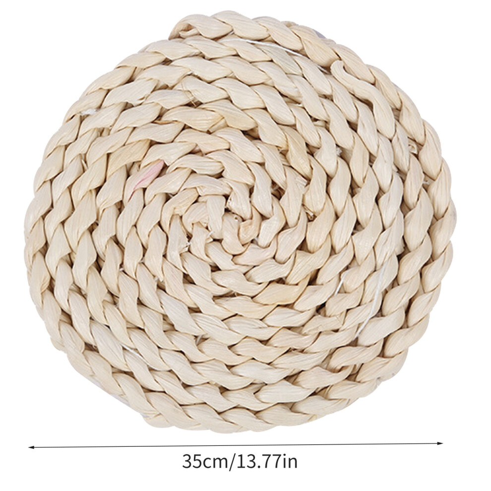 (Colorful) Yarn Ramie Dining Table Insulation Pad Thick Woven Household Anti-scalding Pad