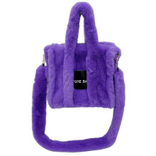 (Purple) Women Top Handle Handbags Ladies Plush Messenger Bags Female Autumn Winter Shoulder Bag Large Capacity Crossbody Bag Yellow