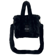 (Black) Women Top Handle Handbags Ladies Plush Messenger Bags Female Autumn Winter Shoulder Bag Large Capacity Crossbody Bag Yellow