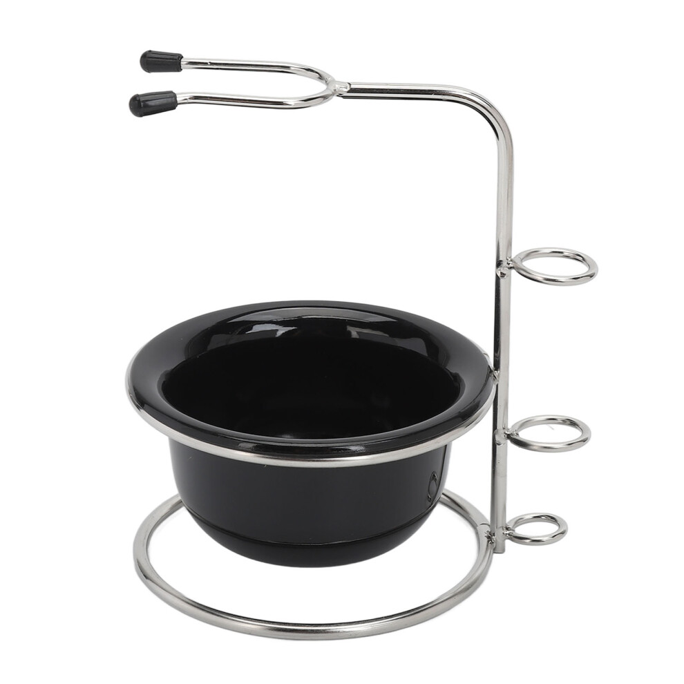 Rustproof Metal Shave Brush Stand & Bowl Kit for Barbershop & Home