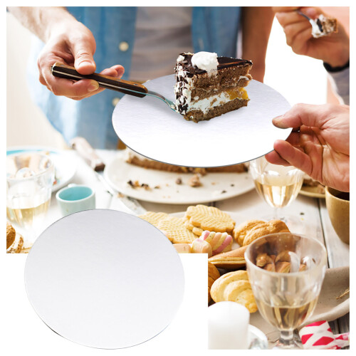(sliver) Thickened Round Birthday Cake Bottom Support Textureless Cake Box Bottom Support Pad Baking West Point Cardboard Support 1