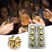 (Gold) Metal Whiskey Stones Gifts Presents Cool Gadgets For Husband Grandpa
