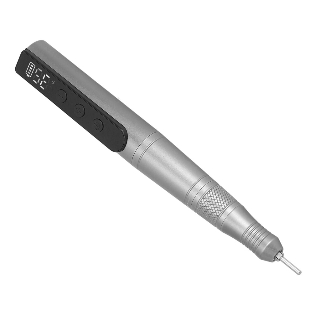 Gray High-Speed 35000Rpm Nail Polisher - Portable Quiet With Metal Bearing