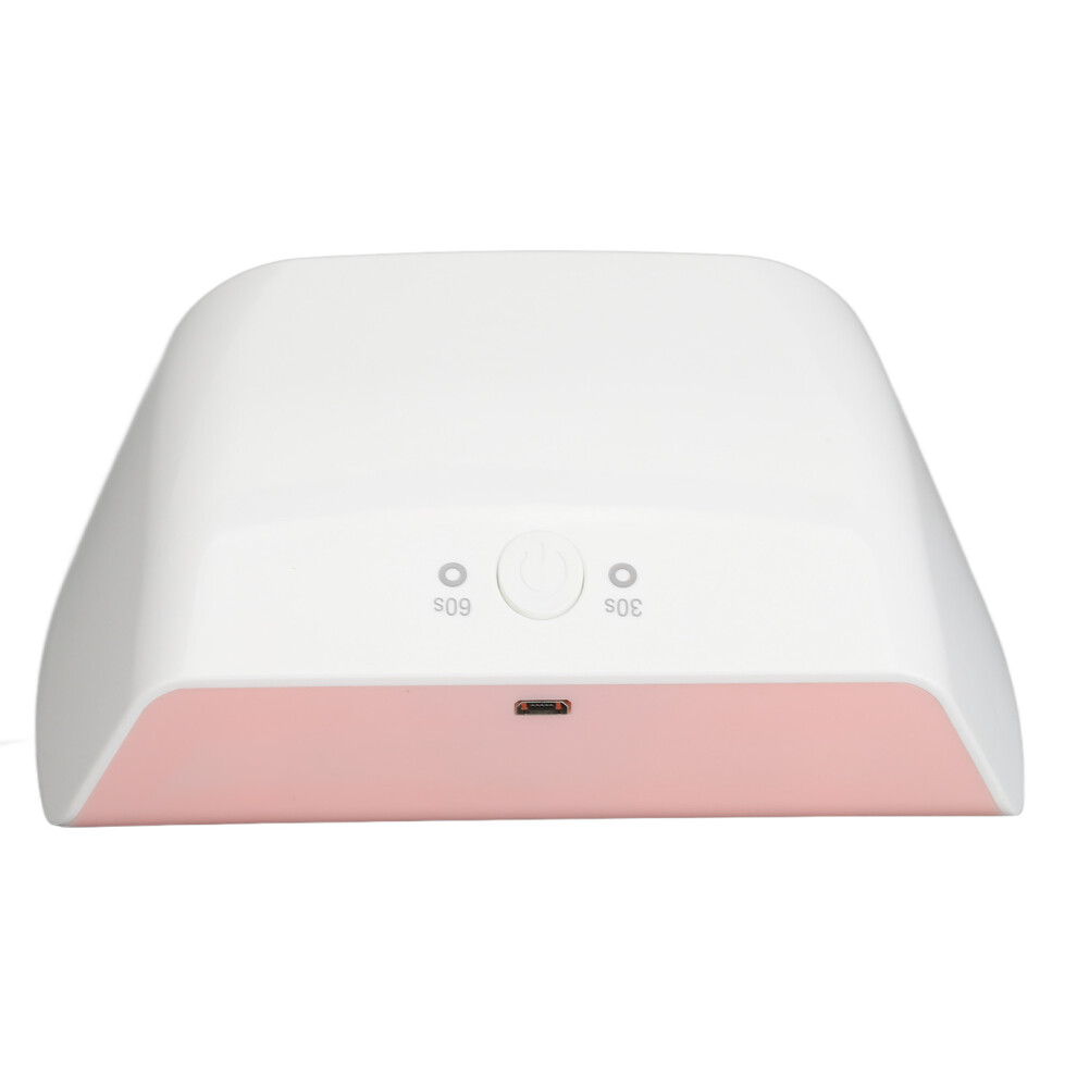 30W Nail Lamp with 15 LED Chips Pink USB Charging Manicure & Nail Art Dryer