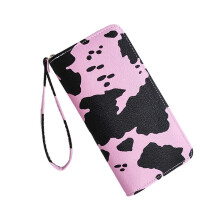 (Pink) Trendy Cow Print PU Leather Clutch Wallet Carry Your Cards and Cash with Ease and Style  Yellow
