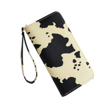 (Yellow) Trendy Cow Print PU Leather Clutch Wallet Carry Your Cards and Cash with Ease and Style  Yellow