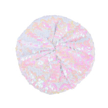 (White)Colorful Sequined Beret Caps for Women Shimmering Skull Hat for Mardi Gras and Casual Wear Night Club Dancing Headpiece  Tibet