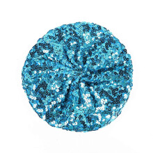 (Lake Blue)Colorful Sequined Beret Caps for Women Shimmering Skull Hat for Mardi Gras and Casual Wear Night Club Dancing Headpiece  Tibet