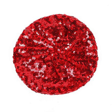 (Big red big red)Colorful Sequined Beret Caps for Women Shimmering Skull Hat for Mardi Gras and Casual Wear Night Club Dancing Headpiece  Tibet