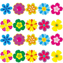 (ZD22) 500Pcs Flower Sticker Glittering Seal Sticker Adhesive Wrapping Label for Scrapbooking Packaging Kids Rewarding Sticker Multicolor