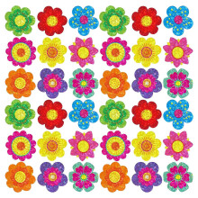 (ZD23) 500Pcs Flower Sticker Glittering Seal Sticker Adhesive Wrapping Label for Scrapbooking Packaging Kids Rewarding Sticker Multicolor