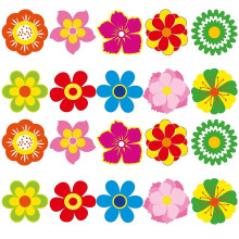 (ZD21) 500Pcs Flower Sticker Glittering Seal Sticker Adhesive Wrapping Label for Scrapbooking Packaging Kids Rewarding Sticker Multicolor