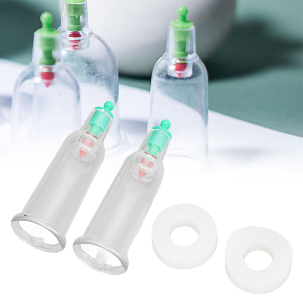 2pcs Finger Cupping Therapy Cups with Silicone Rings, Deep Massage, ABS