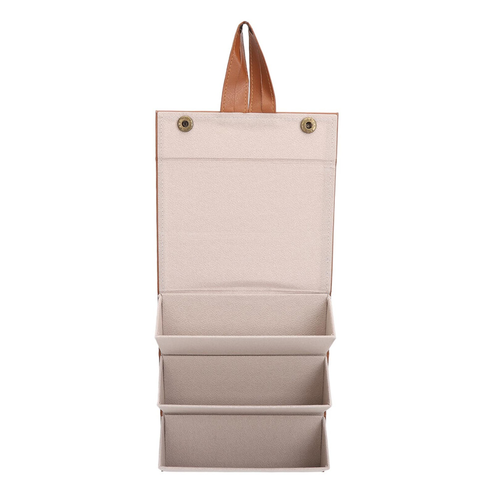 3-Layer PU Foldable Eyeglasses Case, Multi-Compartment Sunglasses Storage Box