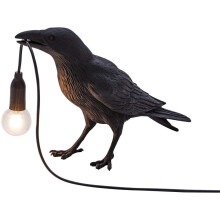 Bird Lamp Table Lamp Playing Raven/Applique, Modern Table Light, Bird Desk Lamp, Decor for Living Room