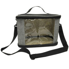 (Gray) Fabric Carrier Bag for Bunny Small Animal Breathable Outgoing Bag Travel Cage Waterproof & Foldable Cage for Chinchilla  Gray
