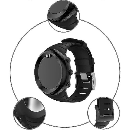 (black) Suunto Core Strap, Rubber Replacement Watch Band For Suunto Core Ss014993000. 2