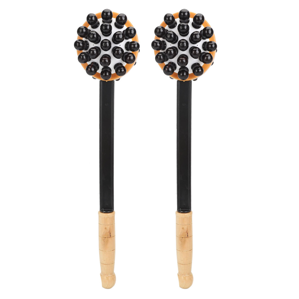 Back Knock Massager With Wood Handle, Double Head Massage Hammer Can Be Bent Arbitrarily Full Body Hammer For Muscle Relief Percussion Massager With