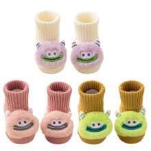 (M) 3Pair Infant Cartoon Floor Socks Nonslip Grip Cotton Terry Knee Socks Prewalker Floor Socks 0-3 Infant Foot Warmers  S