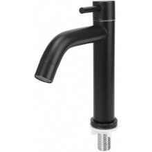 Stainless Steel Single Cold Water Faucet for Bathroom Sink with Hose - Black