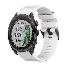 (White) For Garmin Approach S62 22mm Horizontal Texture Silicone Watch Band With Removal Tool KVGK