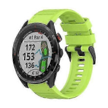 (Lime Green) For Garmin Approach S62 22mm Horizontal Texture Silicone Watch Band With Removal Tool KVGK
