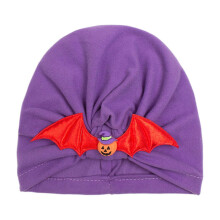 (Purple) Children Pullover Hat Fashionable Baby Girl Hat Pumpkin Devil Baby Hat Perfect Prop for Halloween 0-2 Years Boys Girls Yellow