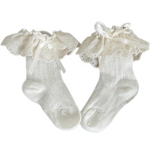 (A, White milk) Toddler Cotton Ankle Socks With Reinforced Stitching Decorative Bowknot Accent For School Event And Family Gatherings  White C