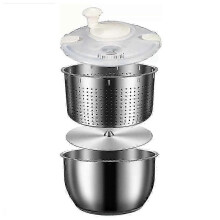 6L Large Salad Spinner for Vegetables Fruits Pasta Washer Stainless Steel