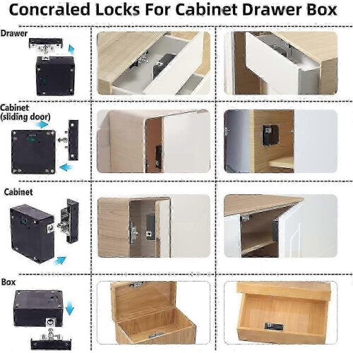 Electronic Cabinet Lock, Smart NFC RFID Locks, Hidden DIY Cabinet Lock with Slide Latch Lo 2