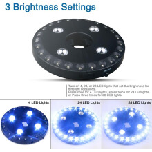 Illuminating Oasis: Parasolllampe med 28 LED-lys, oppladbar USB, trådløs, med justerbar klemme og dimmer med 3 moduser