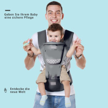 Portabebés, cinturón ajustable para un ajuste perfecto, diseño ergonómico que sujeta la cabeza, el cuello y la espalda, múltiples posiciones,