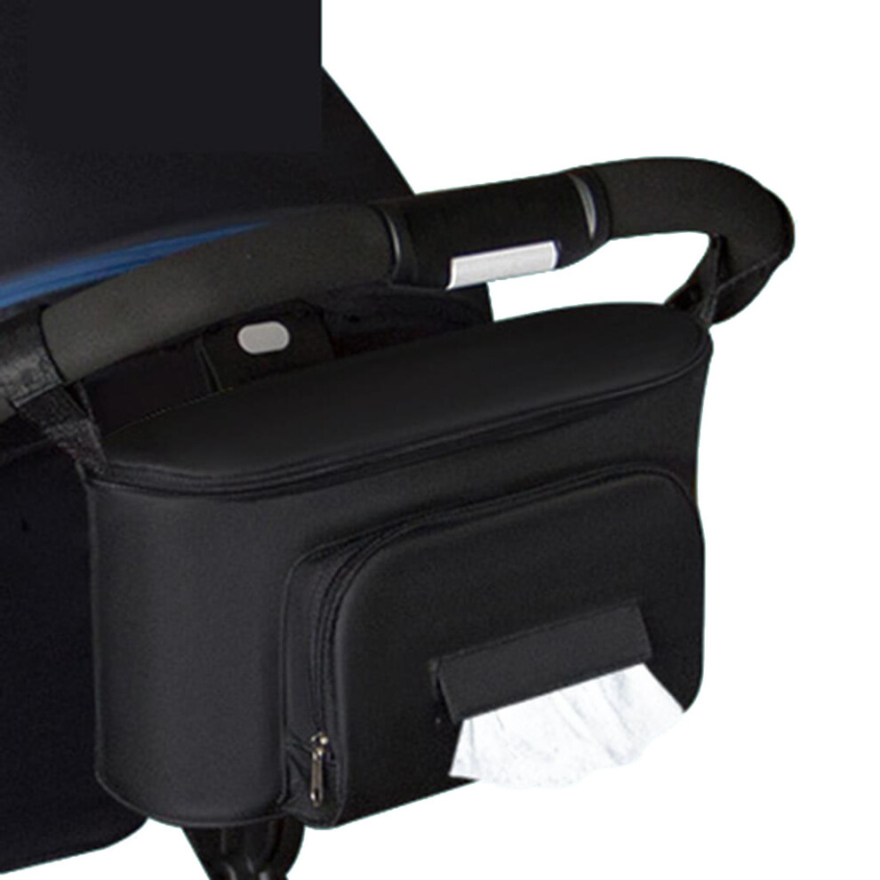 Stroller Organizer with Insulated Cup Holders, Large Capacity Stroller Caddy with Detachable Shoulder Strap