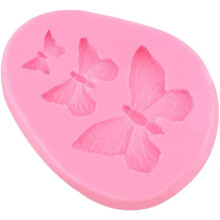 Mucegai silicon cu fluture pentru decor de tort, matriță sigură pentru mașina de spălat vase cu aplicare largă pentru ciocolată, bomboane,