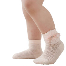 (S, Pink) Girls Ankle Socks Breathable Cotton Mesh Socks with Bowknot for Dress Up and Casual Wear Infants Short Dance Socks  Yellow S
