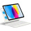 (White) Compatible For iPad 10.9 (2022) Magnetic Floating Bluetooth Keyboard + Leather Tablet Case 1