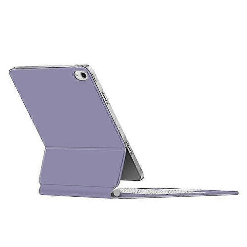 (Purple) Compatible For iPad 10.9 (2022) Magnetic Floating Bluetooth Keyboard + Leather Tablet Case 2
